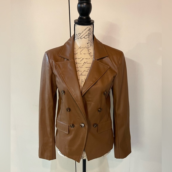 Evereve Jackets & Coats New Listingevereve Faux Leather Blazer